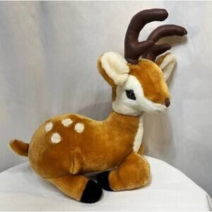 Deer Fawn Plush Stuffed Animal Van Der Meulen Holland Antlers Large 15" Vintage